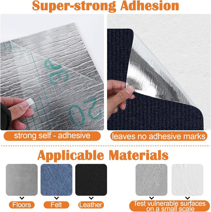 Furniture Protectors from Cats Scratching - 40" x 15.8" Trimmable Self-Adhesive Carpet Protector for Pets, Cat DIY Climbing Couch Protector for Scratch Cat Tree Replacement Indoor (Dark Blue)