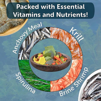 Aquatic Foods Inc. Marine Fish Premium Flakes for All Marine & Tropical Fish. Aquatic Foods Premium Flakes…2oz Small Jar