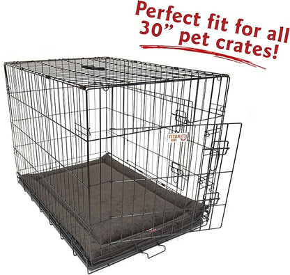 Majestic Pet Dog Crate Mat - Machine Washable Soft Plush Pet Bed Pad for Crates & Kennels | USA Crafted | 30"x21" Villa Storm