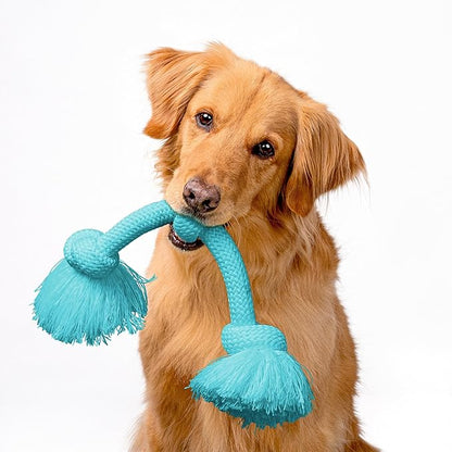 Playology Dog Toys | Dri-Tech Rope Toy Tug of War Rope for Aggressive Chewers | Jumbo Peanut Butter Scented Toy - Easy to Clean and Made from Non Toxic Materials