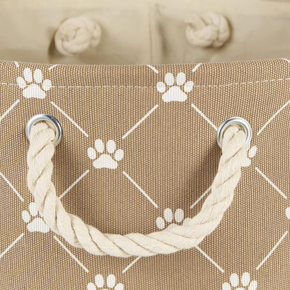 Bone Dry Pet Storage Paw and Bone, Trellis Collection, Medium Rectangle, 16x10x12, Taupe