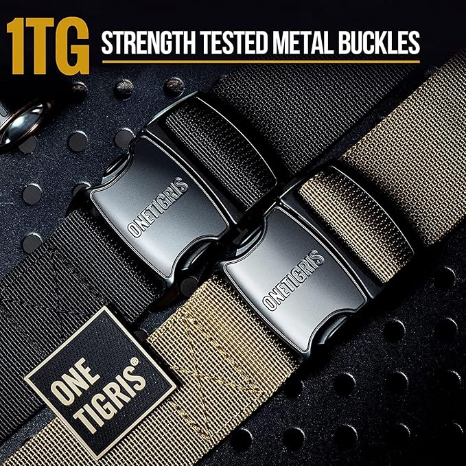 OneTigris Tactical Large Dog Harness, 5X Metal Buckled No Pull Service Dog Harness Vest with Hook & Loop Panels, Military Heavy Duty Dog Vest for Walking Hiking Training