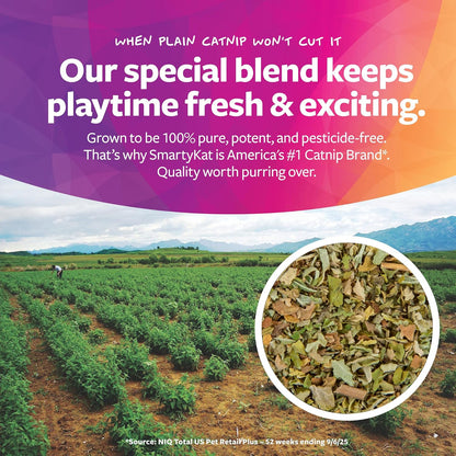 SmartyKat Flutter Balls Catnip Plush and Feather Cat Toys, Erratic Motion for Batting & Pouncing Fun for Cats & Kittens, Set of 2