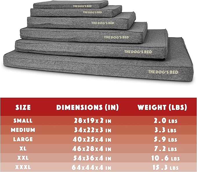 The Dog’s Bed Orthopedic Memory Foam Dog Bed, Small Grey Poly-Linen Pain Relief for Arthritis, Hip & Elbow Dysplasia, Post Surgery, Supportive, Calming, Waterproof Washable Covers