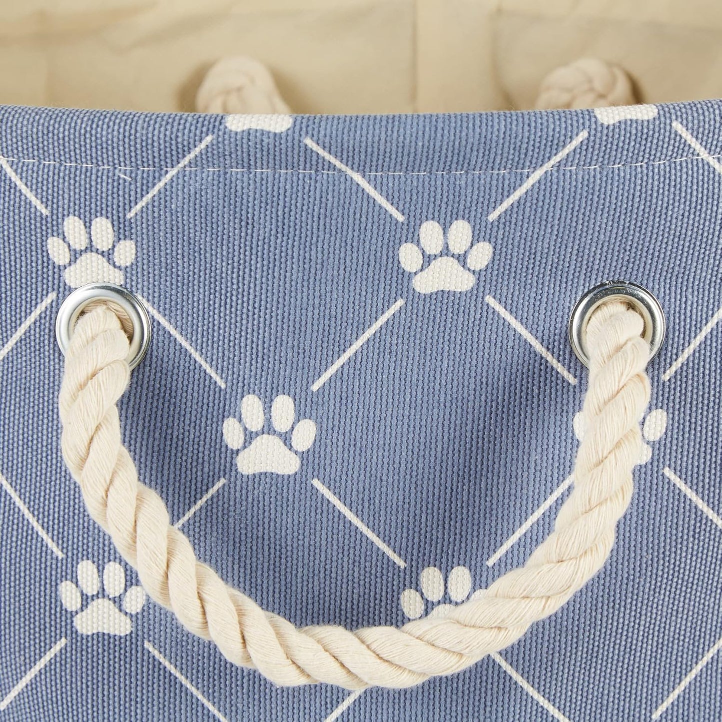 Bone Dry Pet Storage Paw and Bone, Trellis Collection, Large Round, 15x18x18, Stonewash Blue