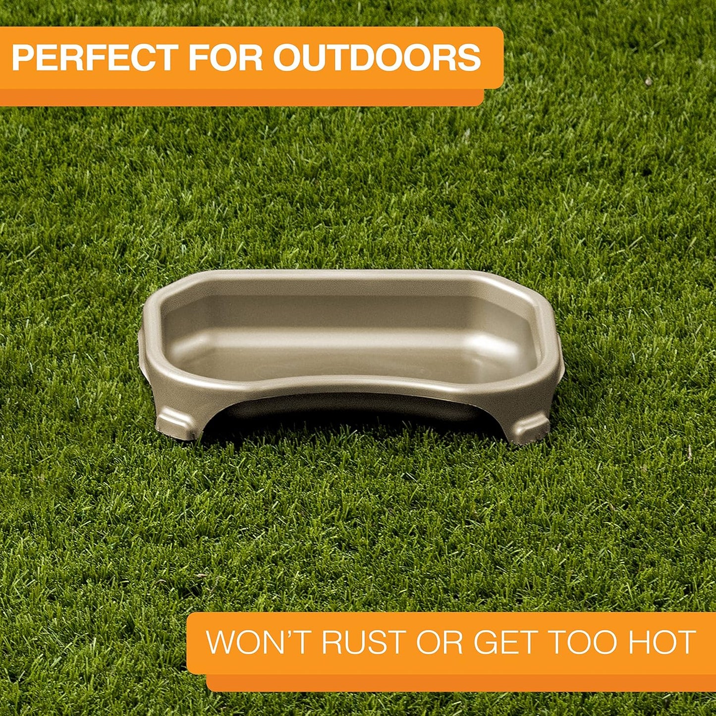 Neater Pet Brands Large Capacity Cat Bowls, Water Bowl for Cats, Reptiles, Chickens, Birds, & Small Animals, Cat Food Bowl (6 Cups), Indoor or Outdoor Water Trough & Feeder, Champagne