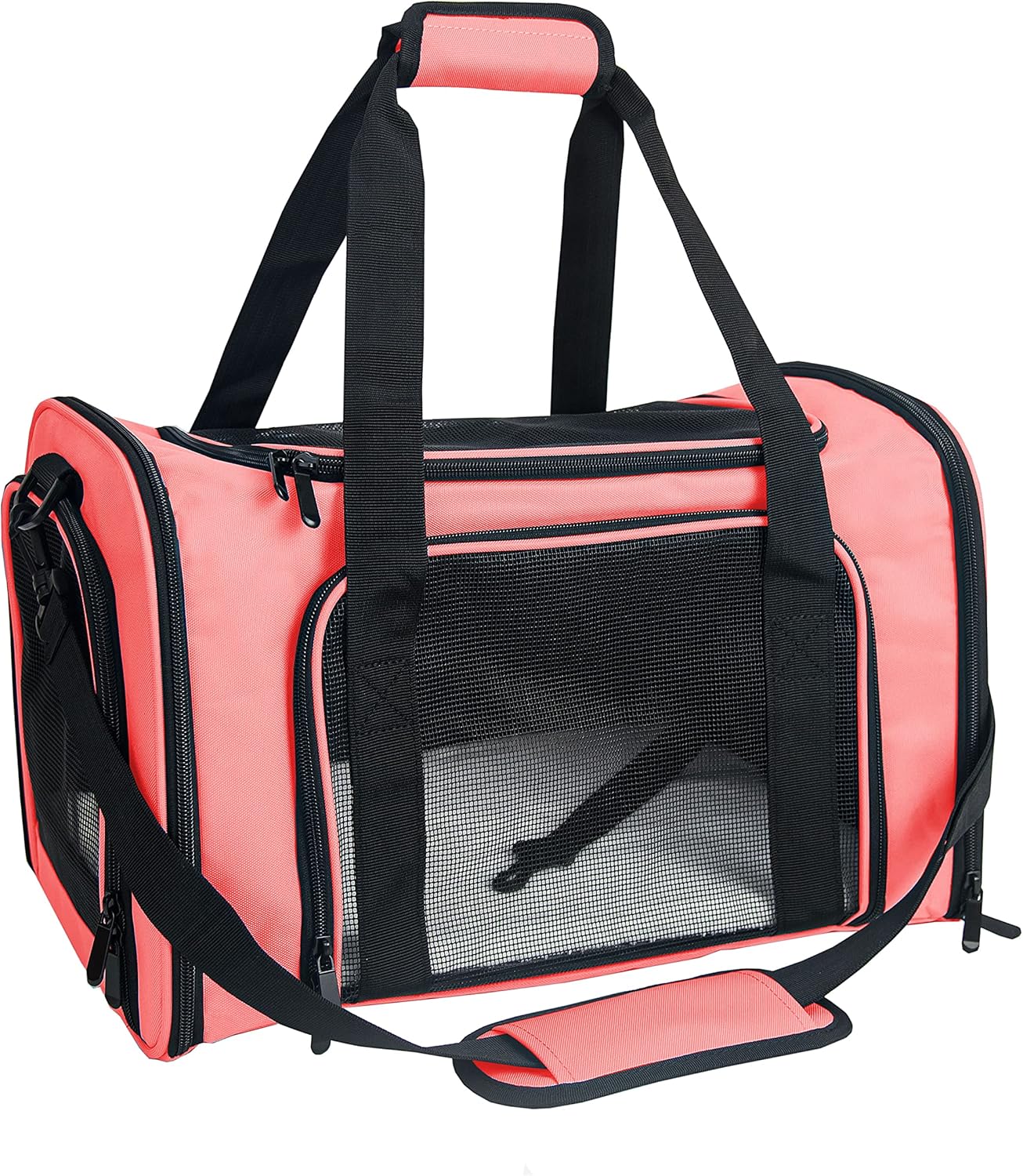 Soft Sided Carrier for Small Medium Cats Dogs,Removable Pad Collapsible Travel Pet Carrier Large Watermelon