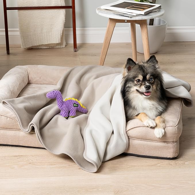 PetAmi Waterproof Dog Blanket for Small Medium Pets Dogs Cats, Pet Couch Cover Protector for Furniture, Reversible Washable Soft Fleece Cat Blanket for Bed Couch Sofa, 29x40 (Taupe/Beige)