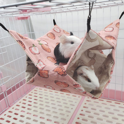 LEFTSTARER Guinea Pig Rat Ferret Hammock Bed Chinchilla Hamster Squirrel Hanging Hammock Summer Ice Surface Bed Cage Stuff Accessories