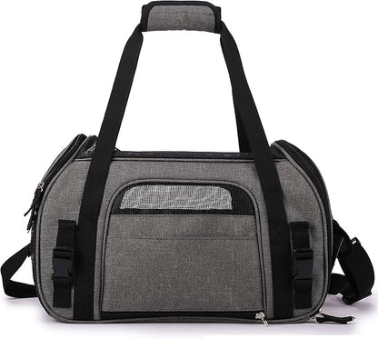 EliteField Soft Pet Carrier (3 Year Warranty, Airline Approved) Soft Sided Dog Puppy Cat Carrier Travel Bag (X-Large: 21" L x 12" W x 13" H, Charcoal Gray)