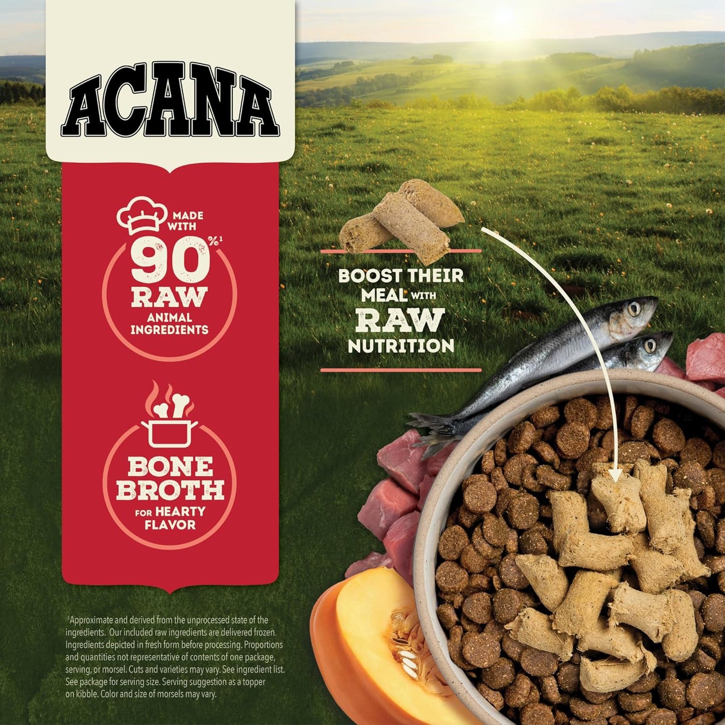 ACANA Grain-Free High Protein Freeze Dried Dog Food & Topper Ranch-Raised Beef Recipe Morsels 8oz Bag