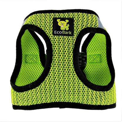 EcoBark Step in Dog Harness - Eco-Friendly Dog Harnesses for for Small & Medium Breed Dogs - Reflective and Adjustable Chest Body Halter Vest -Soft Luxurious Mesh (Neon Green, XL)