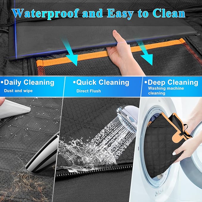 Dog Car Seat Cover for Back Seat, Hard Bottom Car Seat Cover for Dogs with Door Protectors for Traveling and Camping with Pets, Dog Car Seat Waterproof and Scratch-resistant, Suitable for Cars