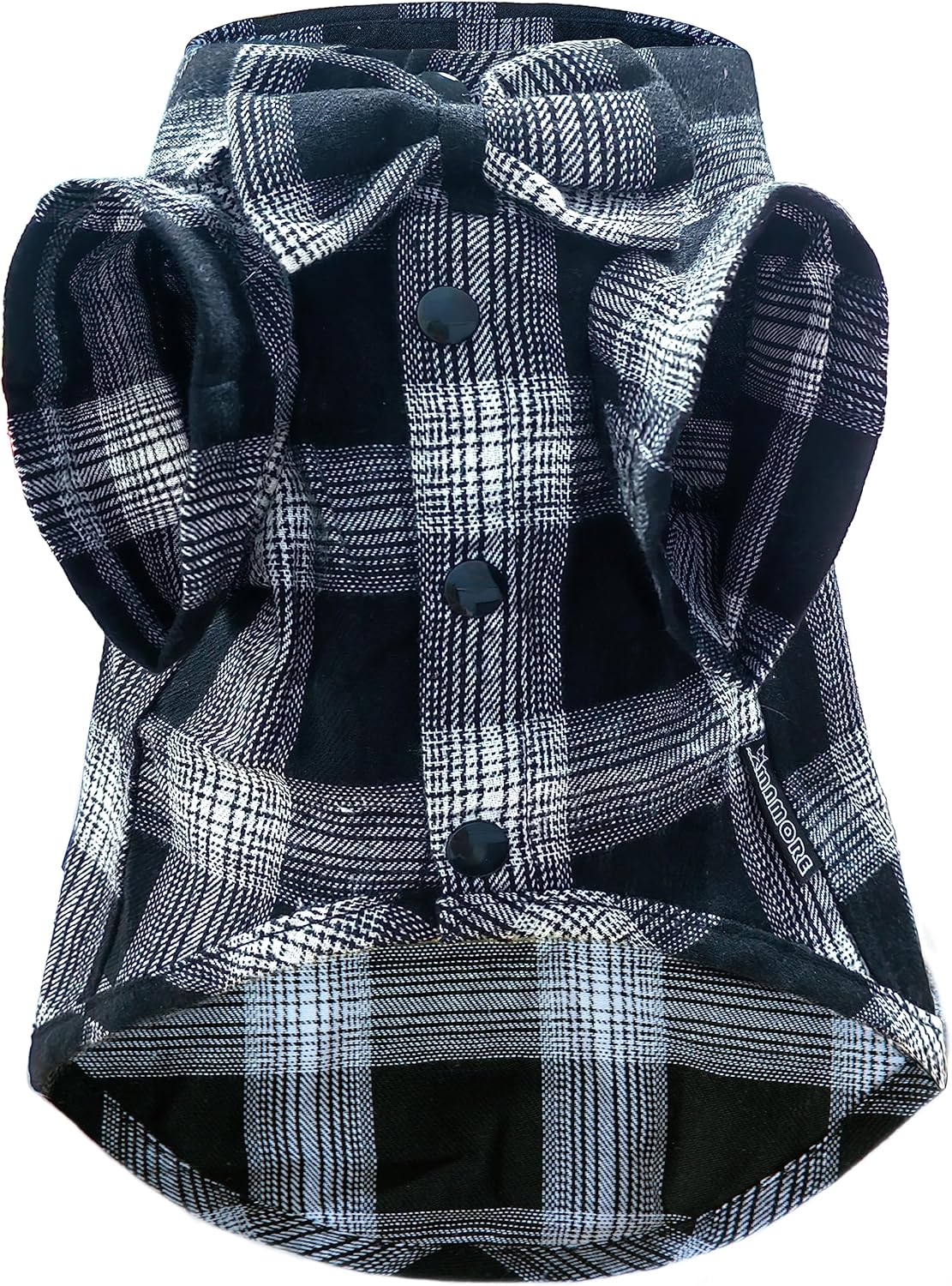 Plaid Dog Shirt,Soft Casual Pet Shirt Clothes, Dog Cotton Shirt with Bow Tie for Wedding,Christmas Costumes (White&Black, XX-Large)
