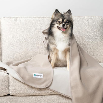 PetAmi Waterproof Dog Blanket for Medium Large Pets Dogs Cats, Pet Couch Cover Protector for Furniture, Reversible Washable Soft Fleece Cat Blanket for Bed Couch Sofa, 40x60 (Taupe/Beige)