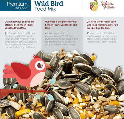 Gourmet Wild Bird Food Mix (10 LBS) Blend for Cardinals, Chickadees, Nuthatches, Woodpeckers and Songbirds