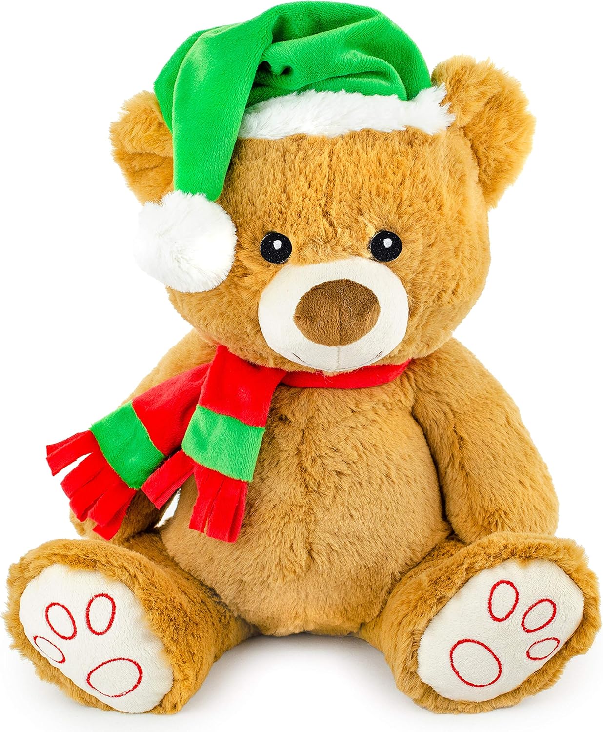 Giftable World Holiday Plush Pet Toy Fun for Christmas Designs with Squeaker Dog Chew Toy (8" Holiday Bear)