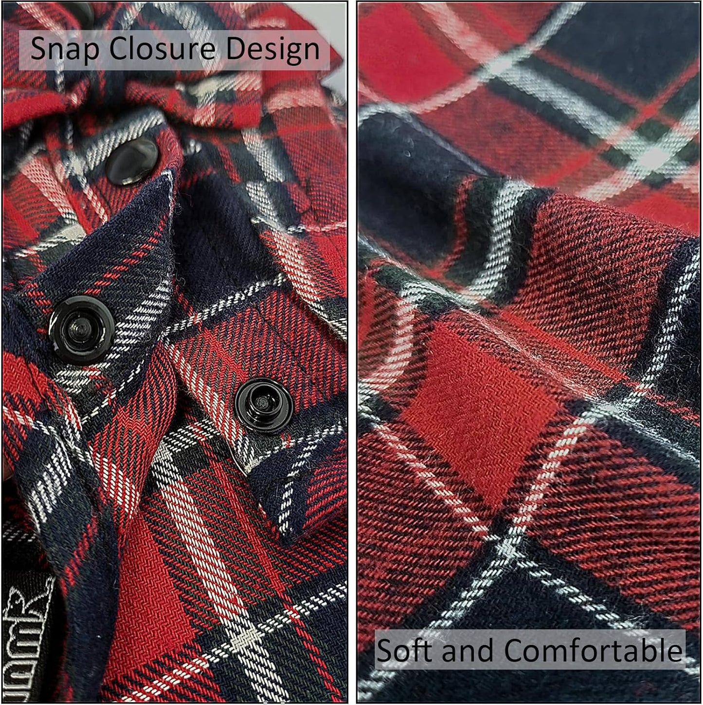 Plaid Dog Shirt,Soft Casual Pet Shirt Clothes, Dog Cotton Shirt with Bow Tie for Wedding,Christmas Costumes (Red&Blue, Small)