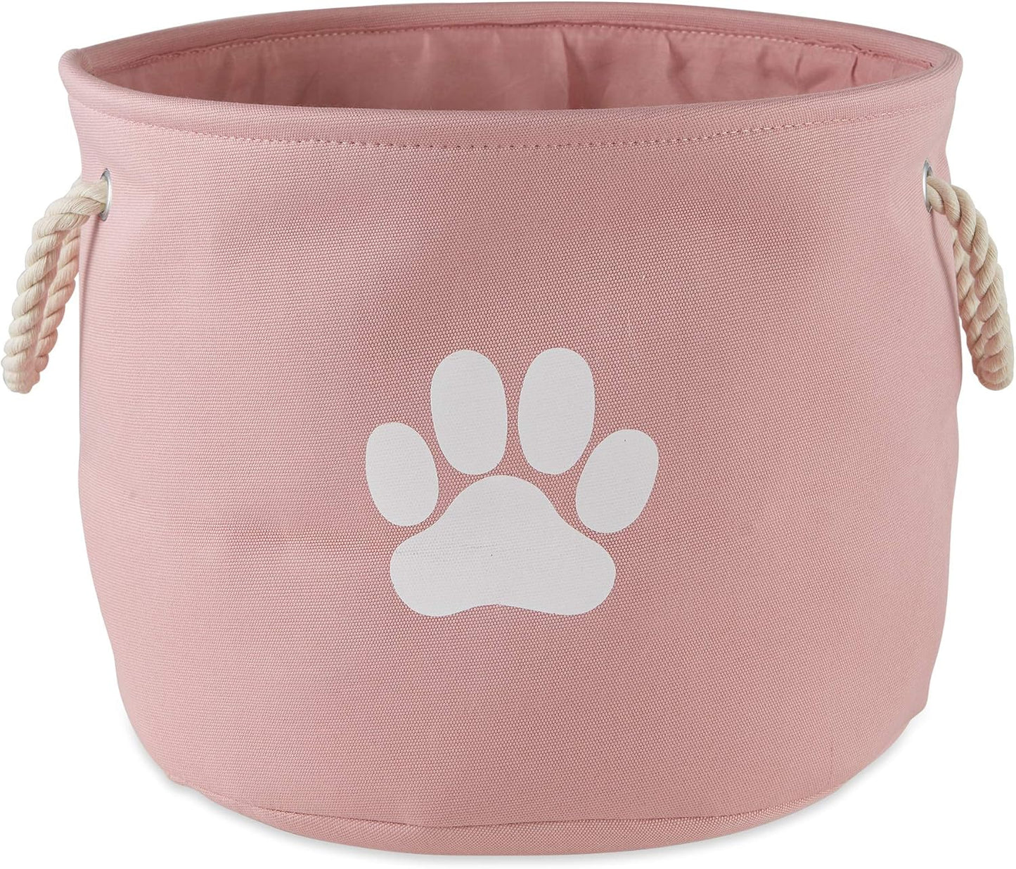 Bone Dry Pet Storage Collection Collapsible Bin, Rose, Medium Round