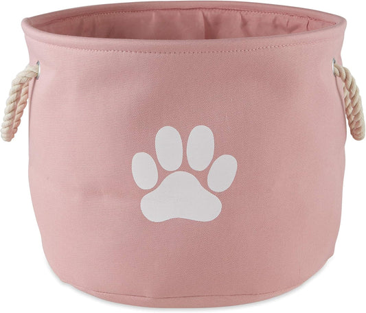 Bone Dry Pet Storage Collection Collapsible Bin, Rose, Medium Round