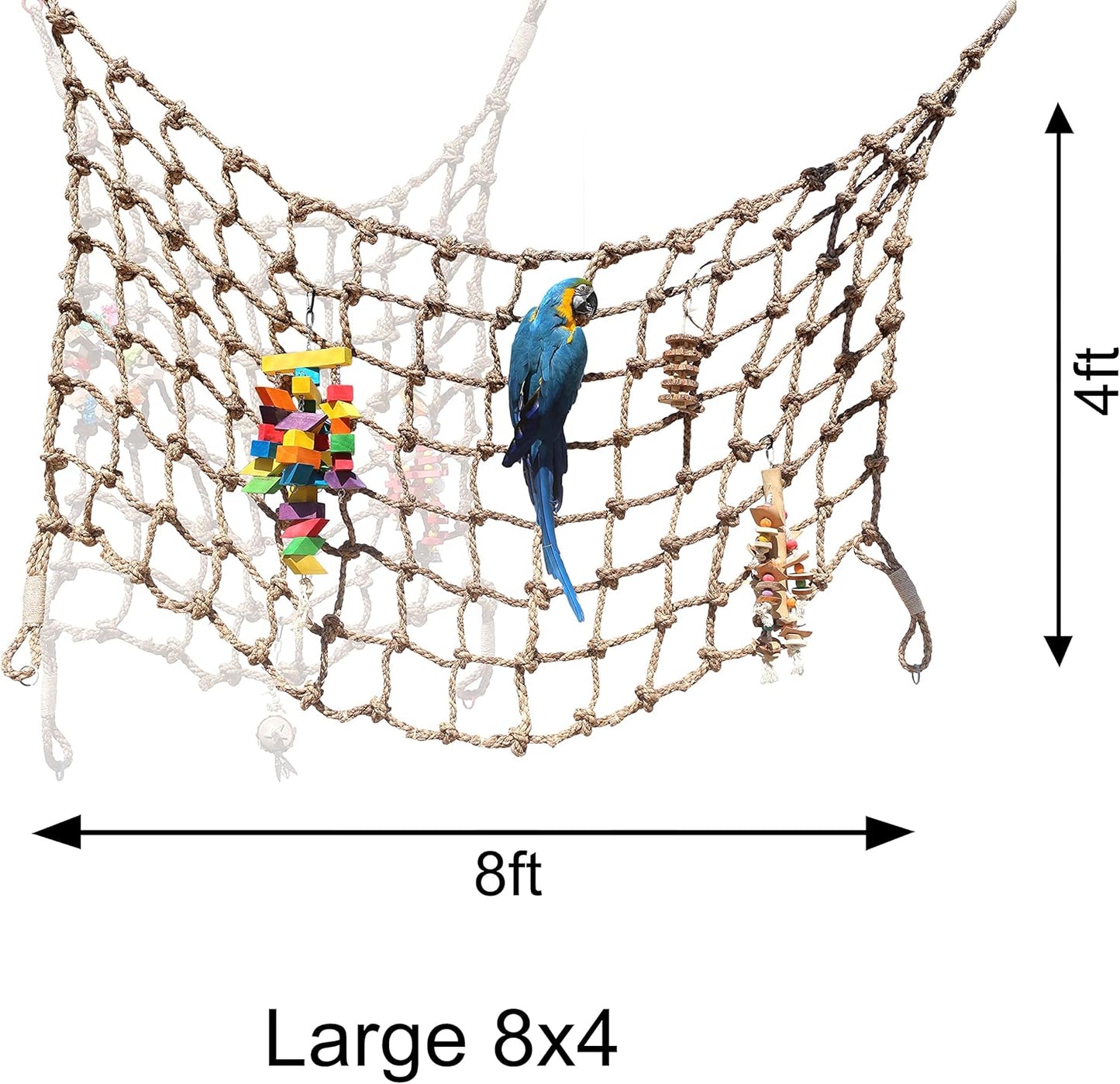 Parrot Climbing Rope Net (Choose Size) (Large 8x4ft)