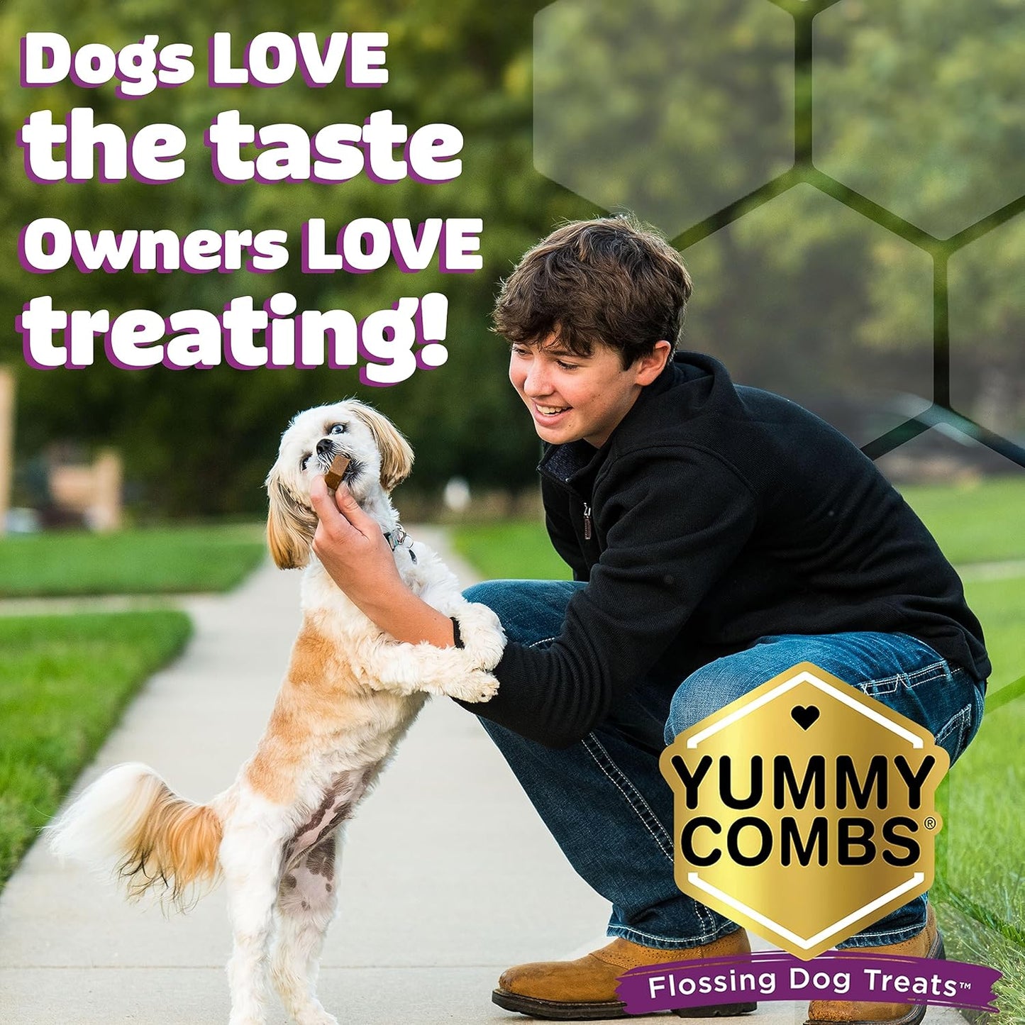 Yummy Combs Dog Dental Treats – Vet VOHC Approved – Delicious Chicken Protein – Removes Tartar with Cleaning Comb Shape – Dental Dog Treats for Extra Large Dogs (24oz, 12 Count)