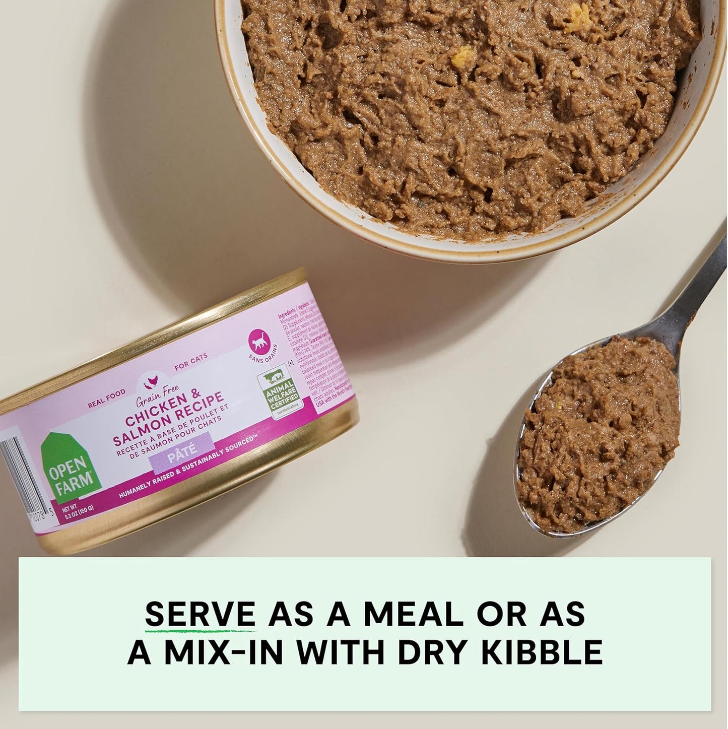 Open Farm Canned Cat Food, Pate for Complete & Balanced Nutrition, Grain Free and Legume-Free Wet Cat Food, Chicken & Salmon Recipe, 2.8oz Cans (Case of 18)