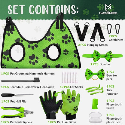 2025 16-in-1 - Dog Grooming Hammock - Dog Hanger for Nail Trimming - Dog Grooming Sling - Cat Sling for Cutting Nails - Cat Hammock for Nail Trimming - Dog Restraint for Nail Clipping