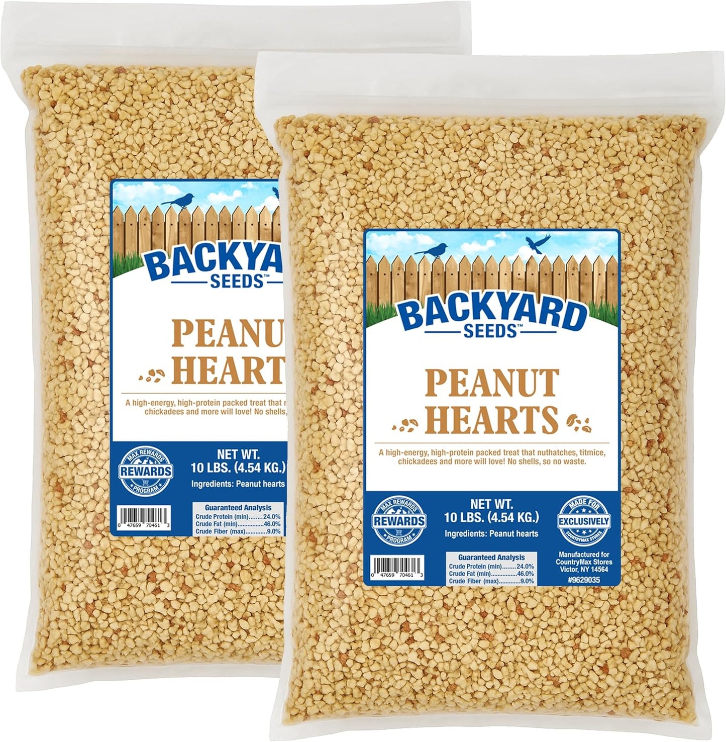 Backyard Seeds Peanut Hearts for Wild Birds – Premium Shelled Peanuts Bird Food – High-Energy Feed for Woodpeckers, Blue Jays, Nuthatches, Chickadees & More (20 Pounds)