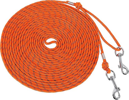 Reflective Cat Leash -50FT Cat Cable Out Escape Proof Walking Leads Yard Long Durable Safe Personalized Extender Leash Traning Play Outdoor for Puppies/Kittens/Rabbits/Small Animals
