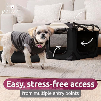 Soft-Sided Cat & Dog Pet Carrier, Large 24"x16"x16", Fits Large Cat, 2 Cats, or Medium Dog Comfortably, Great for Travel & Vet Visits, Privacy Windows, Removable Bed, Locking Zippers, Folds Flat