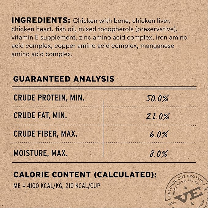 Vital Essentials Freeze-Dried Raw Chicken Meal or Mixer Dog Food Crunchy Mini Nibs, 25 oz