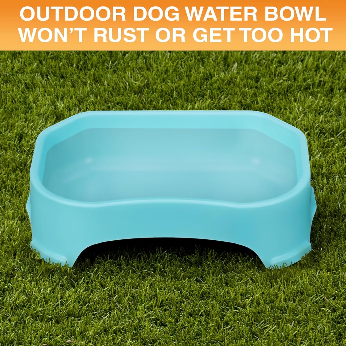 Neater Pet Brands Large Water Bowl for Dogs, Outdoor Dog Water Bowl (1.25 Gallon Extra-Large Capacity), Big Trough Style Food Dish for Indoors or Outside, No Spill Large Dog Bowls, Aquamarine