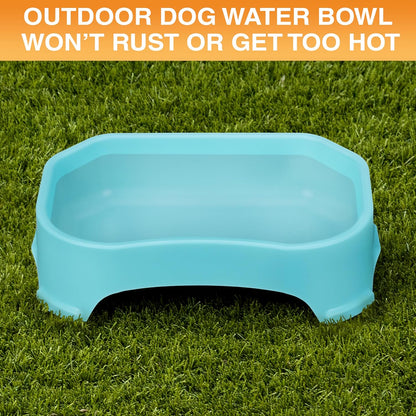 Neater Pet Brands Large Water Bowl for Dogs, Outdoor Dog Water Bowl (1.25 Gallon Extra-Large Capacity), Big Trough Style Food Dish for Indoors or Outside, No Spill Large Dog Bowls, Aquamarine