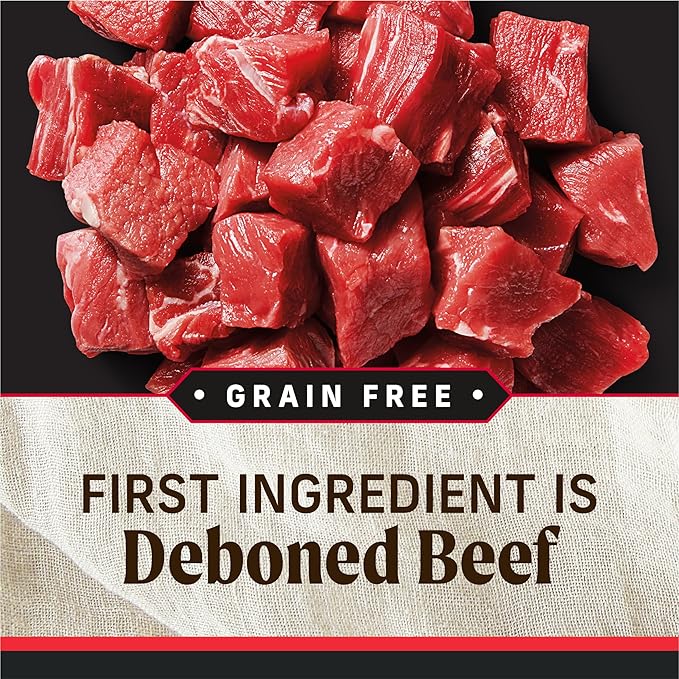 Merrick Grain Free Premium And Natural Canned Dog Food, Soft And Healthy Wet Recipe, Real Beef Lamb And Bison - (Pack of 12) 12.7 oz. Cans