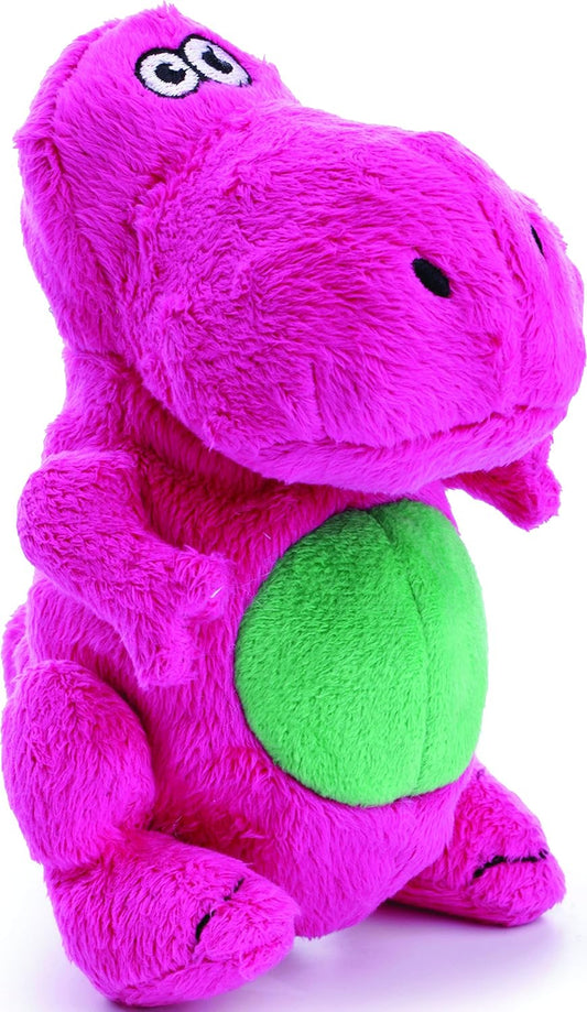 goDog Just For Me Dinos T-Rex Squeaky Plush Dog Toy, Chew Guard Technology - Pink, Mini