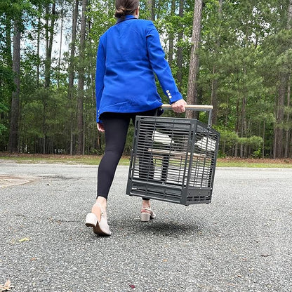 ZooPro Pet Travel Cage - Durable Metal Small Pet Carrier - for Sugar Gliders, Hedgehogs, Squirrels, Guinea Pigs, Hamsters, Rats, Parrots, Finches, Parakeets, & Other Small Mammals and Birds