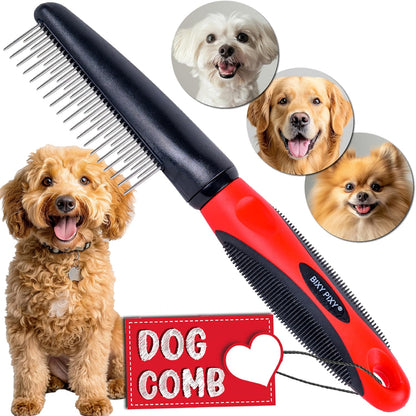 Poodle Comb with Rotating Teeth - 5-in-1 Dog Dematting Tool - Used for Small Size Breeds and Puppies - Cat Comb for Shedding and Deshedding