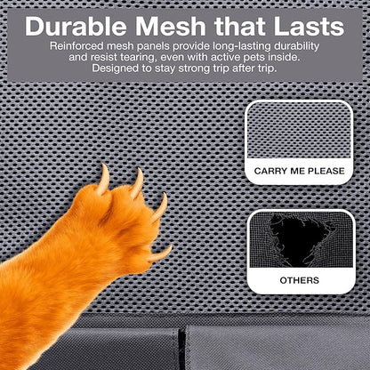 Cat Backpack Carrier – Airline Approved Dog Carrier for Small Dogs, Cats & Pets – Ventilated Backpack Pet Carrier for Travel, Hiking, Vet Trips – Soft Sided Puppy Carrier Bag with Padded Straps