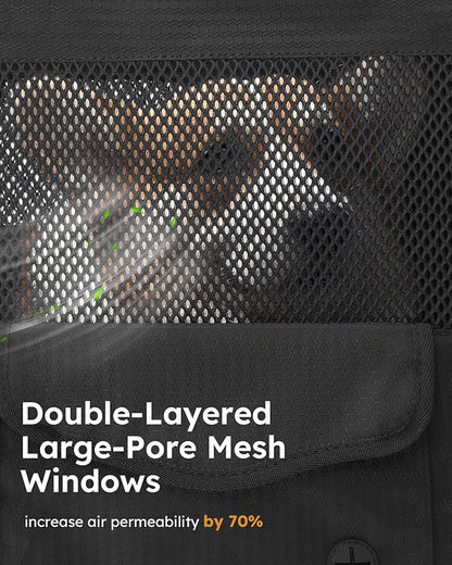 Pecute Cat Carrier with Wheels, Large Space Dog Carrier up to 40lbs,Pet Stroller for Short Legged Dogs,Dog Crate for Medium Small Dogs,Suitable for Dachshund, French Bulldog, Basset Hound, Corgi