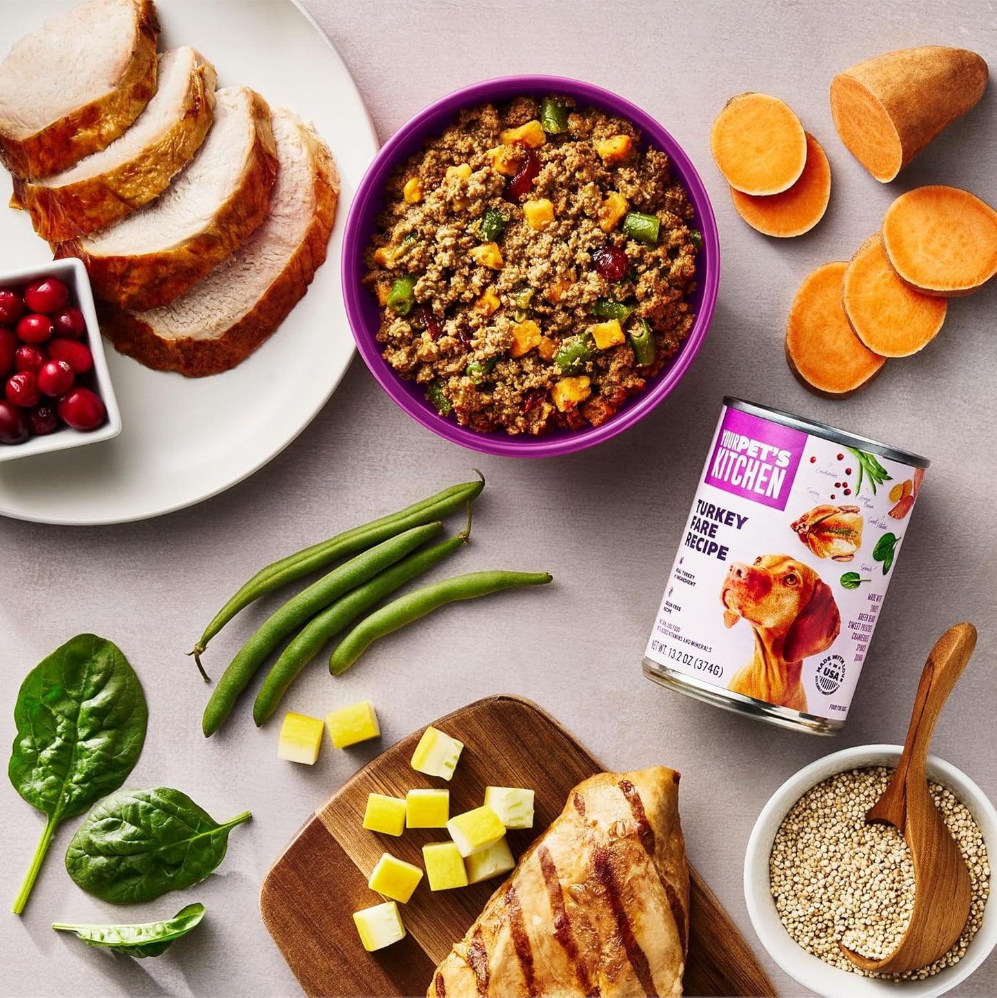 YOUR PET'S KITCHEN Wet Dog Food, Turkey Fare Recipe - 13.2 oz Cans (Pack of 6), Made in The USA with Real Turkey