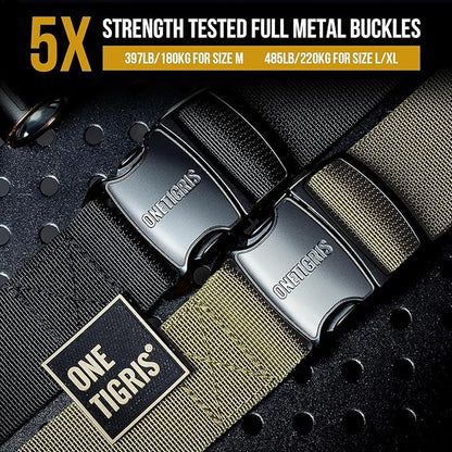 OneTigris Tactical Large Dog Harness, 5X Metal Buckled No Pull Service Dog Harness Vest with Hook & Loop Panels, Military Heavy Duty Dog Vest for Walking Hiking Training