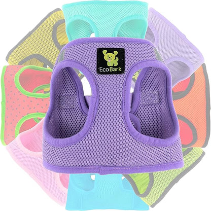 EcoBark Step in Dog Harness - Eco-Friendly Dog Harnesses for Small and Medium Breed Dogs - Reflective and Adjustable Body Halter Vest - Soft Mesh Toy Breed Harness (Lavender, Large)