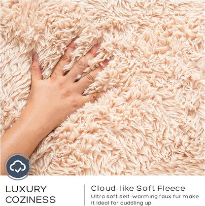 Jumbo Orthopedic Dog Bed for Large Dogs - 7-inch Thick Memory Foam Dog Bed with Pillow Removable Cover Machine Washable (Beige | Plush), 50''L x 34''W x 10''Th I Extra Large