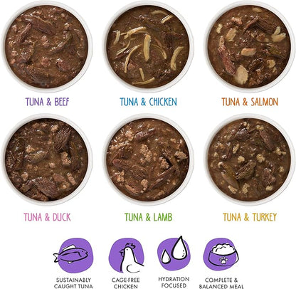 Weruva B.F.F. OMG - Best Feline Friend Oh My Gravy!, Rainbow A Gogo Variety Pack! Cat Food, 3oz Pouch (Pack of 12)