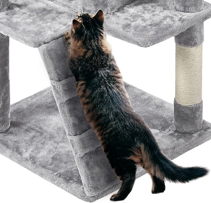 Yaheetech Multi-Level Cat Tree Cat Tower for Indoor Cats Cat Condo Furniture with Sisal Scratching Post, 61in, Light Gray