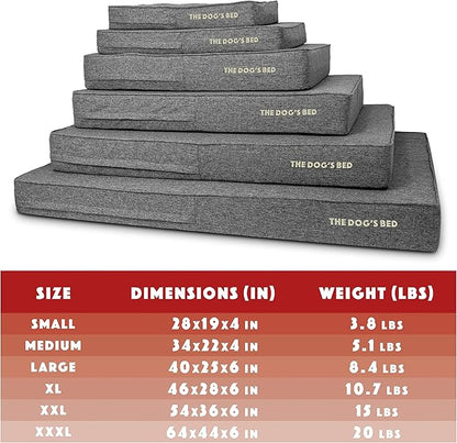 The Dog’s Bed Orthopedic Memory Foam Dog Bed, 2XL Grey Linen, Pain Relief for Arthritis, Hip & Elbow Dysplasia, Post Surgery, Lameness, Supportive, Calming, Waterproof Washable Cover