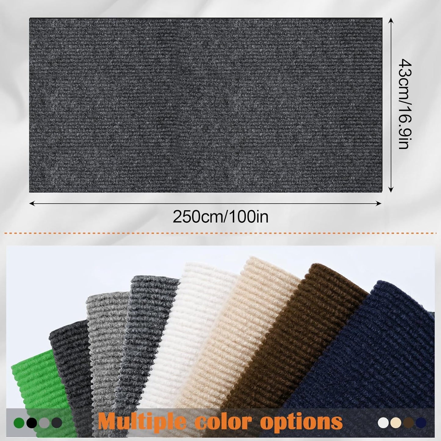 Cat Scratch Furniture Protector - 100" x 17" Trimmable Self-Adhesive Cats Claws Scratch Pads, DIY Cat Climbing Couch Protector for Scratch Post Cat Tree Replacement Indoor (Dark Gray)