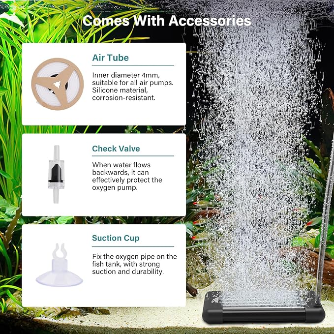 hygger Non-Clogging Fish Tank Bubbler, Aquarium Air Stone with Special EVA Material, Air Bubbler for Nano Air Pump Fish Tank Small Bucket and Hydroponics