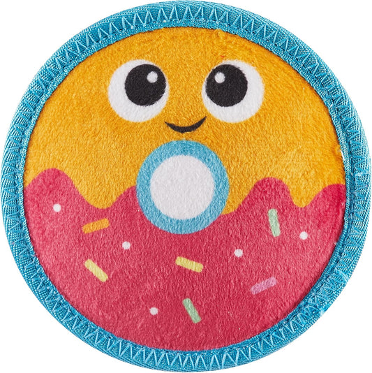 Outward Hound Tough Skinz Durable Squeaky Dog Toy with Two Tough Layers, Donut, Multicolor, Small